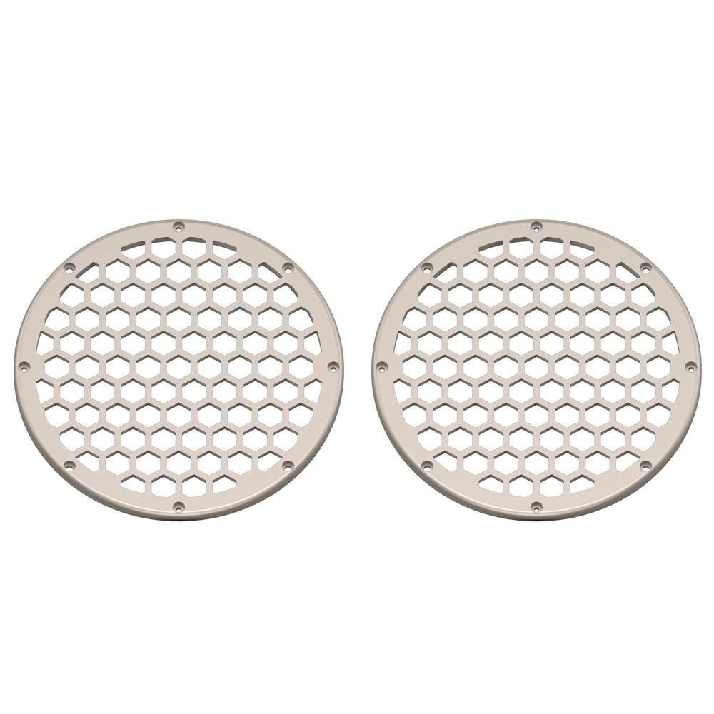 Advanblack x XBS Color Matched 2PCS Covers HEX 8'' Speaker Grills Fit for Harley Touring Saddlebag Lids Tour Trunk Pack Lid with 8 inch Speakers (Silver Fortune)