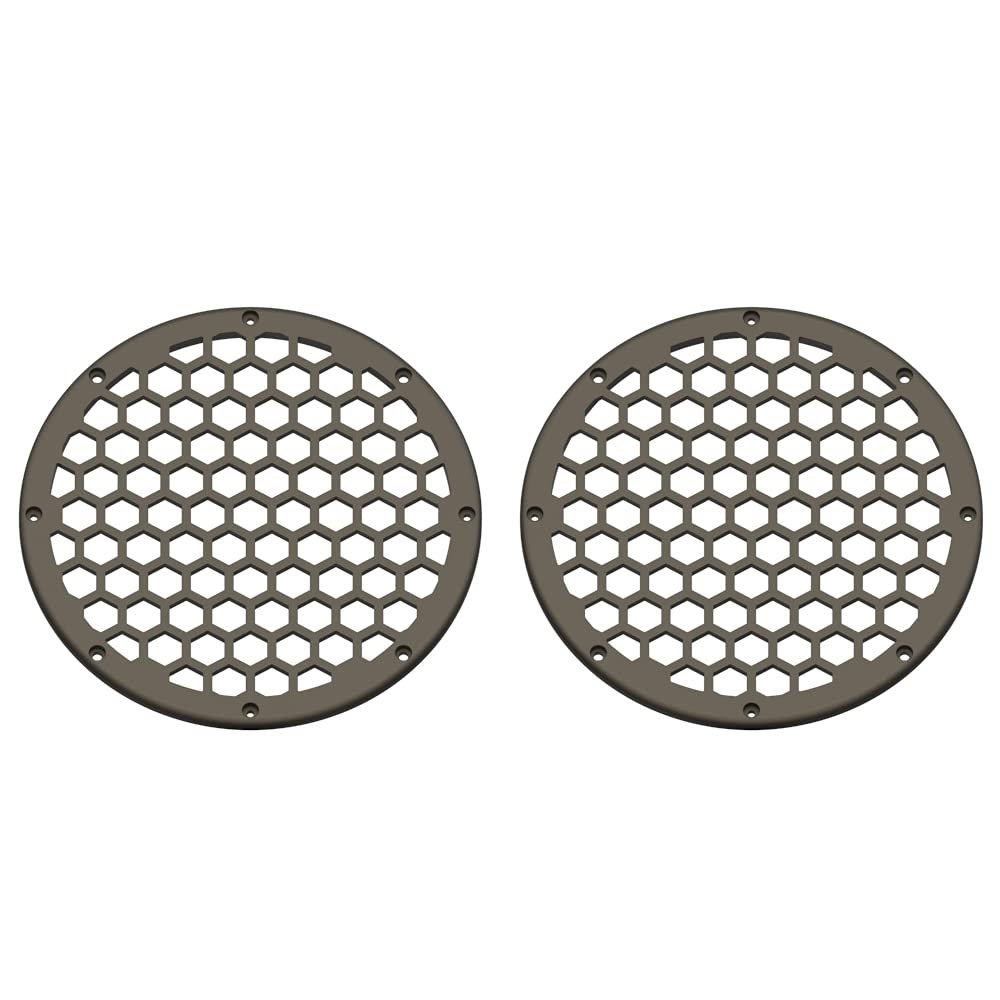Advanblack x XBS (River Rock Gray Denim) 2PCS Covers HEX 8'' Speaker Grills Fit for Harley Touring Saddlebag Lids Tour Trunk Pack Lid with 8 inch Speakers