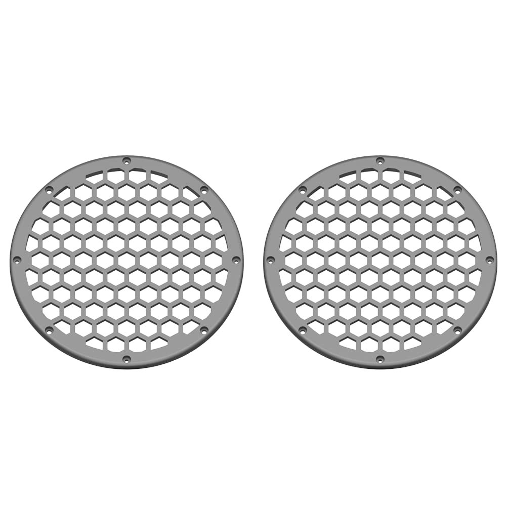 Advanblack US Stock x XBS Color Matched 2PCS Covers HEX 8'' Speaker Grills Fit for Harley Touring Saddlebag Lids Tour Trunk Pack Lid with 8 inch Speakers (Charcoal Denim)