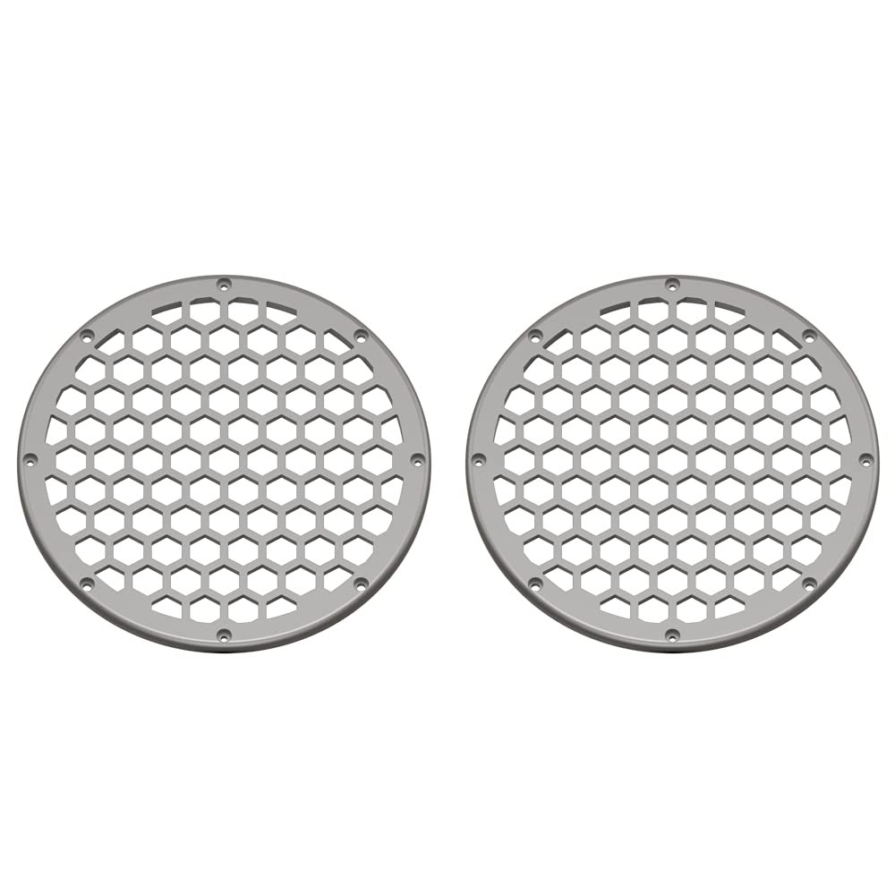 Advanblack x XBS Color Matched 2PCS Covers HEX 8'' Speaker Grills Fit for Harley Touring Saddlebag Lids Tour Trunk Pack Lid with 8 inch Speakers (Pewter Pearl)