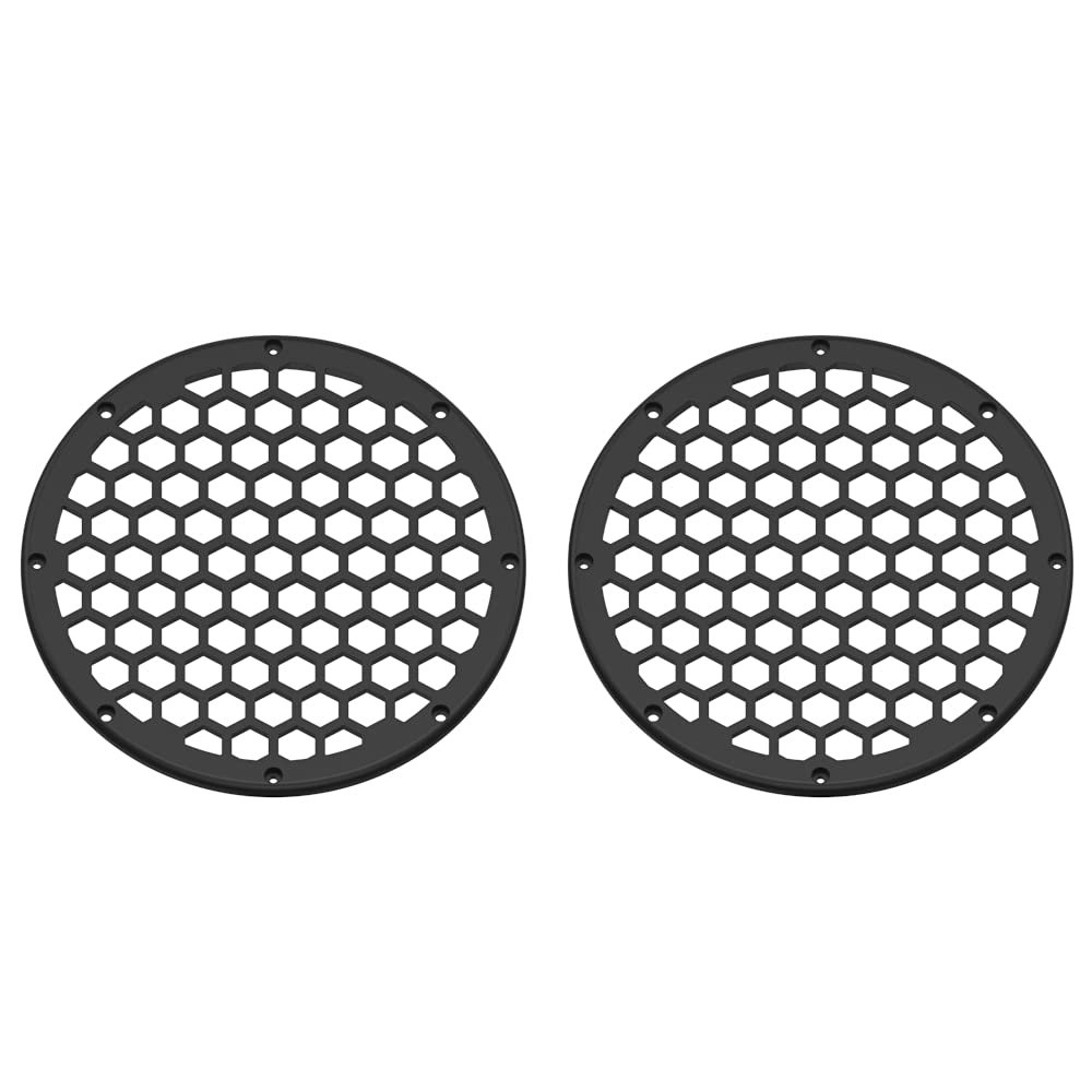 Advanblack US Stock x XBS Unpainted 2PCS Covers HEX 8'' Speaker Grills Fit for Harley Touring Saddlebag Lids Tour Trunk Pack Lid with 8 inch Speakers