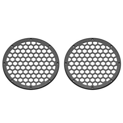 Advanblack x XBS Color Matched 2PCS Covers HEX 8'' Speaker Grills Fit for Harley Touring Saddlebag Lids Tour Trunk Pack Lid with 8 inch Speakers (Black Quartz)