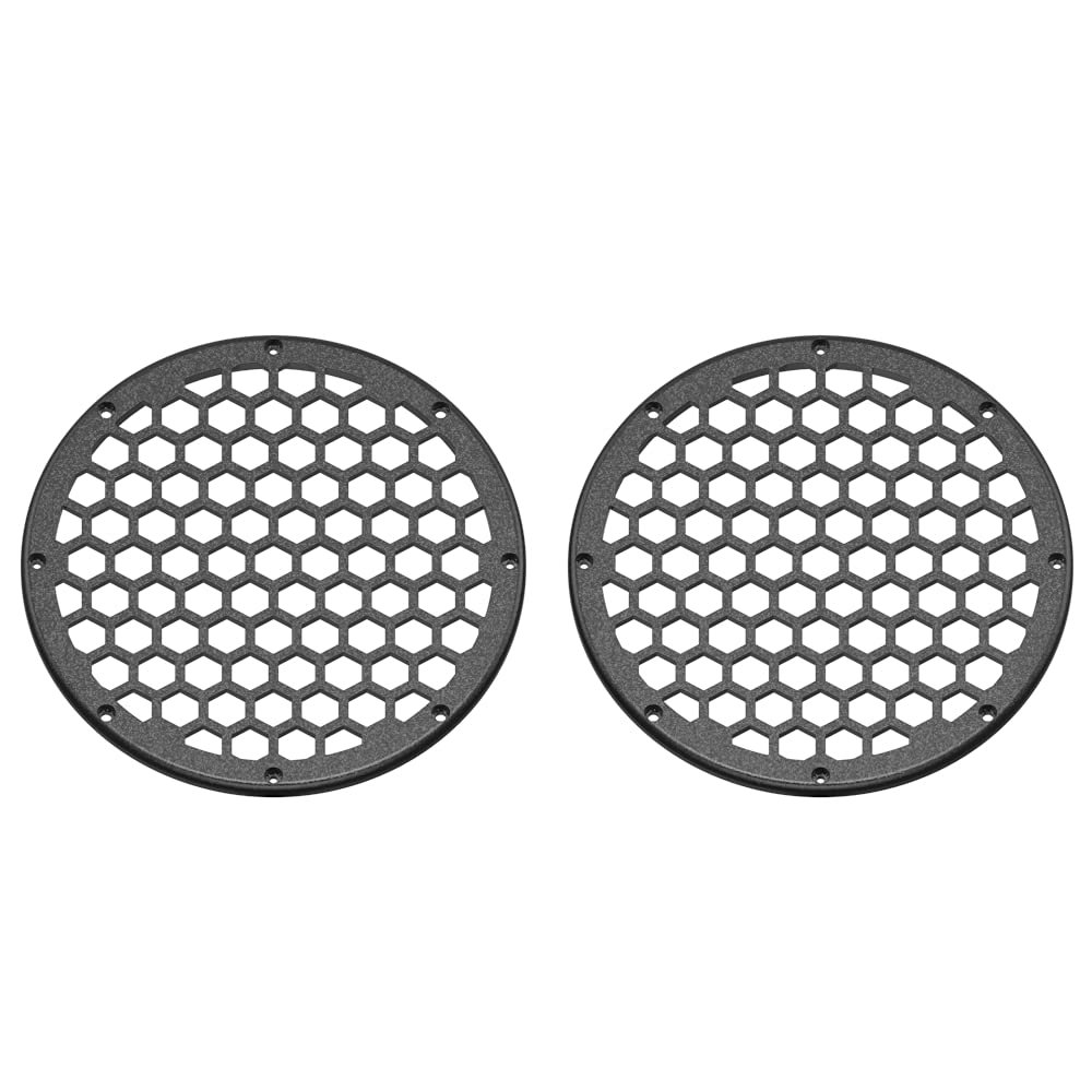 Advanblack x XBS Color Matched 2PCS Covers HEX 8'' Speaker Grills Fit for Harley Touring Saddlebag Lids Tour Trunk Pack Lid with 8 inch Speakers (Black Quartz)