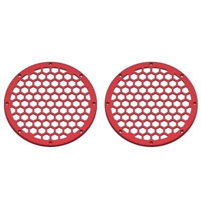 Advanblack x XBS (Wicked Red Denim) 2PCS Covers HEX 8'' Speaker Grills Fit for Harley Touring Saddlebag Lids Tour Trunk Pack Lid with 8 inch Speakers