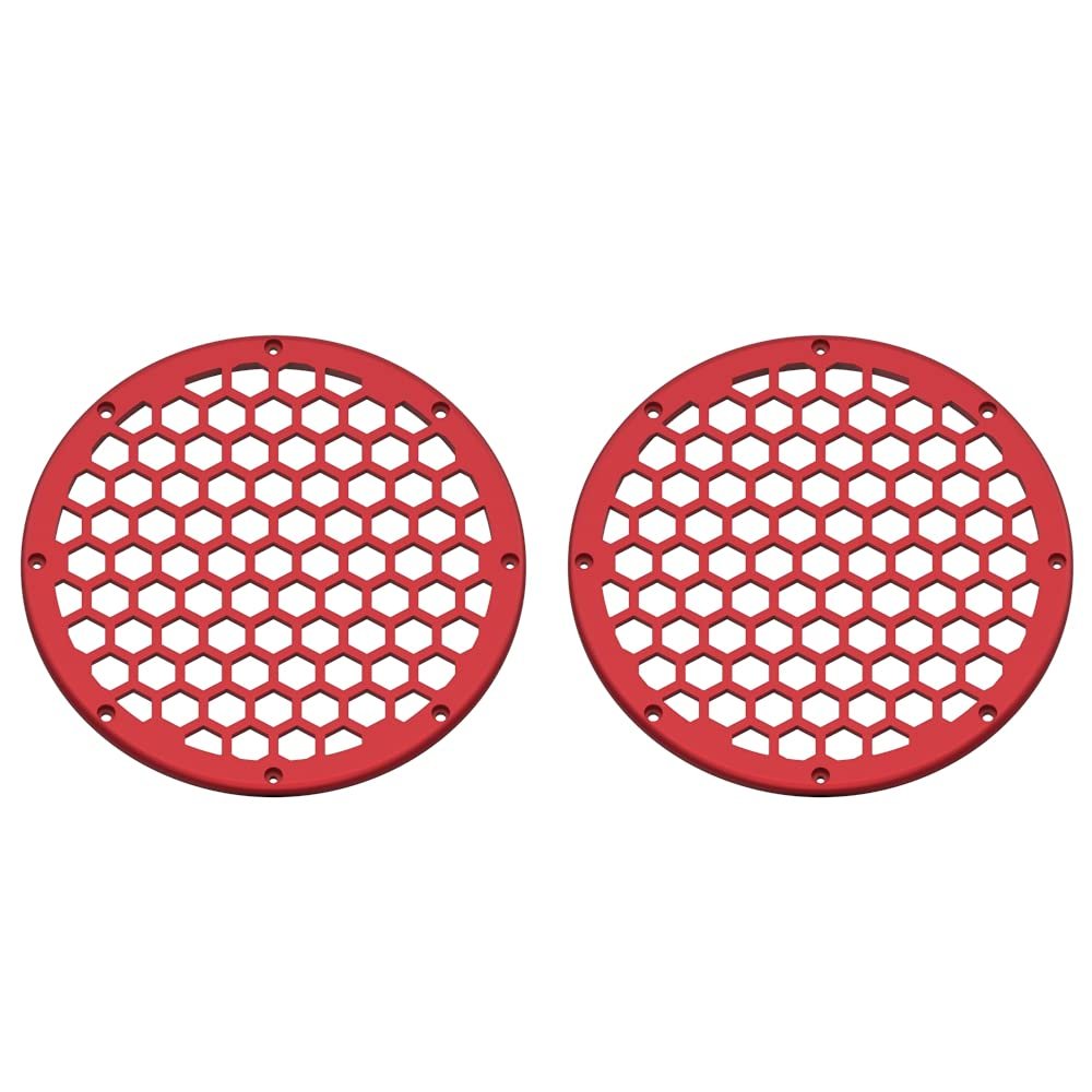 Advanblack x XBS (Wicked Red Denim) 2PCS Covers HEX 8'' Speaker Grills Fit for Harley Touring Saddlebag Lids Tour Trunk Pack Lid with 8 inch Speakers