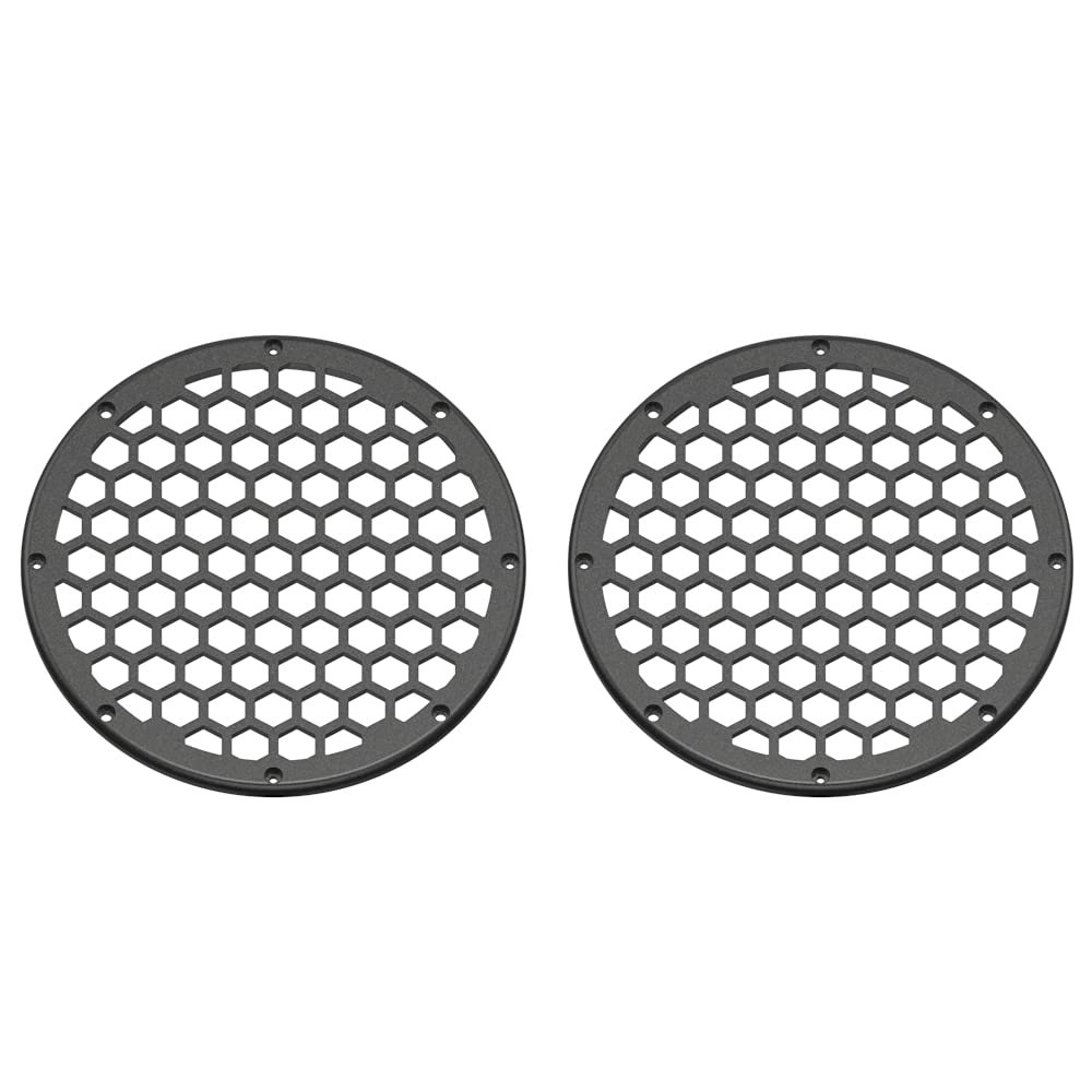 Advanblack x XBS Color Matched 2PCS Covers HEX 8'' Speaker Grills Fit for Harley Touring Saddlebag Lids Tour Trunk Pack Lid with 8 inch Speakers (Black Pearl)