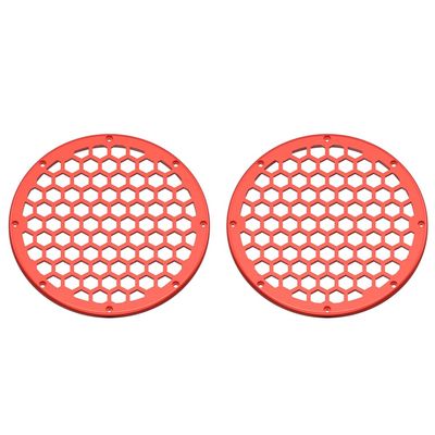 Advanblack x XBS Color Matched 2PCS Covers HEX 8'' Speaker Grills Fit for Harley Touring Saddlebag Lids Tour Trunk Pack Lid with 8 inch Speakers (Candy Orange)