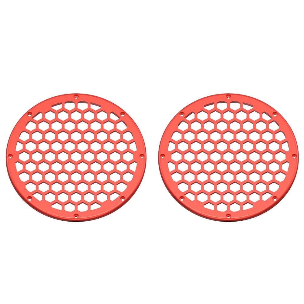 Advanblack x XBS Color Matched 2PCS Covers HEX 8'' Speaker Grills Fit for Harley Touring Saddlebag Lids Tour Trunk Pack Lid with 8 inch Speakers (Candy Orange)