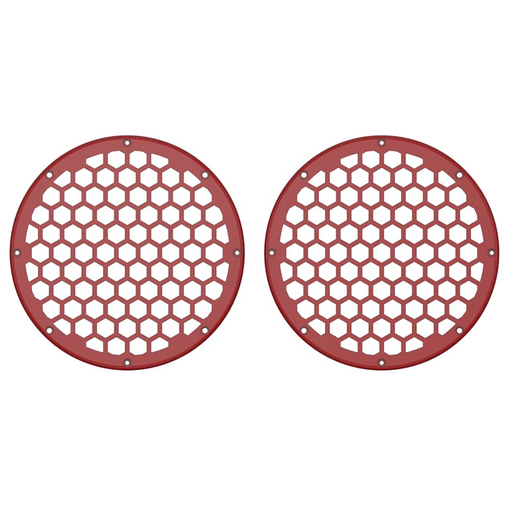 Advanblack US Stock x XBS (Billiard Red) 2PCS Covers HEX 8'' Speaker Grills Fit for Harley Touring Saddlebag Lids Tour Trunk Pack Lid with 8 inch Speakers