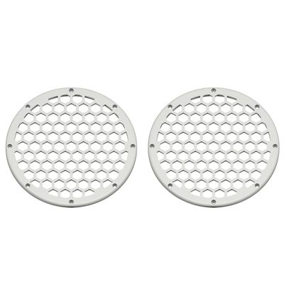 Advanblack x XBS Color Matched 2PCS Covers HEX 8'' Speaker Grills Fit for Harley Touring Saddlebag Lids Tour Trunk Pack Lid with 8 inch Speakers (Stone Washed White Pearl)