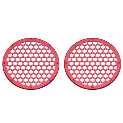 Advanblack x XBS (Velocity Red Sunglo) 2PCS Covers HEX 8'' Speaker Grills Fit for Harley Touring Saddlebag Lids Tour Trunk Pack Lid with 8 inch Speakers