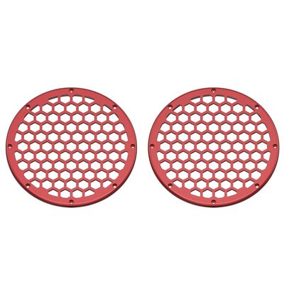 Advanblack x XBS Color Matched 2PCS Covers HEX 8'' Speaker Grills Fit for Harley Touring Saddlebag Lids Tour Trunk Pack Lid(Ember Red Sunglo)