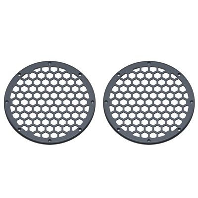 Advanblack x XBS Color Matched 2PCS Covers HEX 8'' Speaker Grills Fit for Harley Touring Saddlebag Lids Tour Trunk Pack Lid with 8 inch Speakers (Black Tempest)