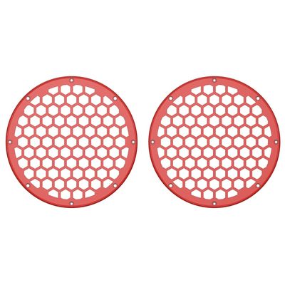 Advanblack x XBS Color Matched 2PCS Covers HEX 8'' Speaker Grills Fit for Harley Touring Saddlebag Lids Tour Trunk Pack Lid with 8 inch Speakers (Performance Orange)