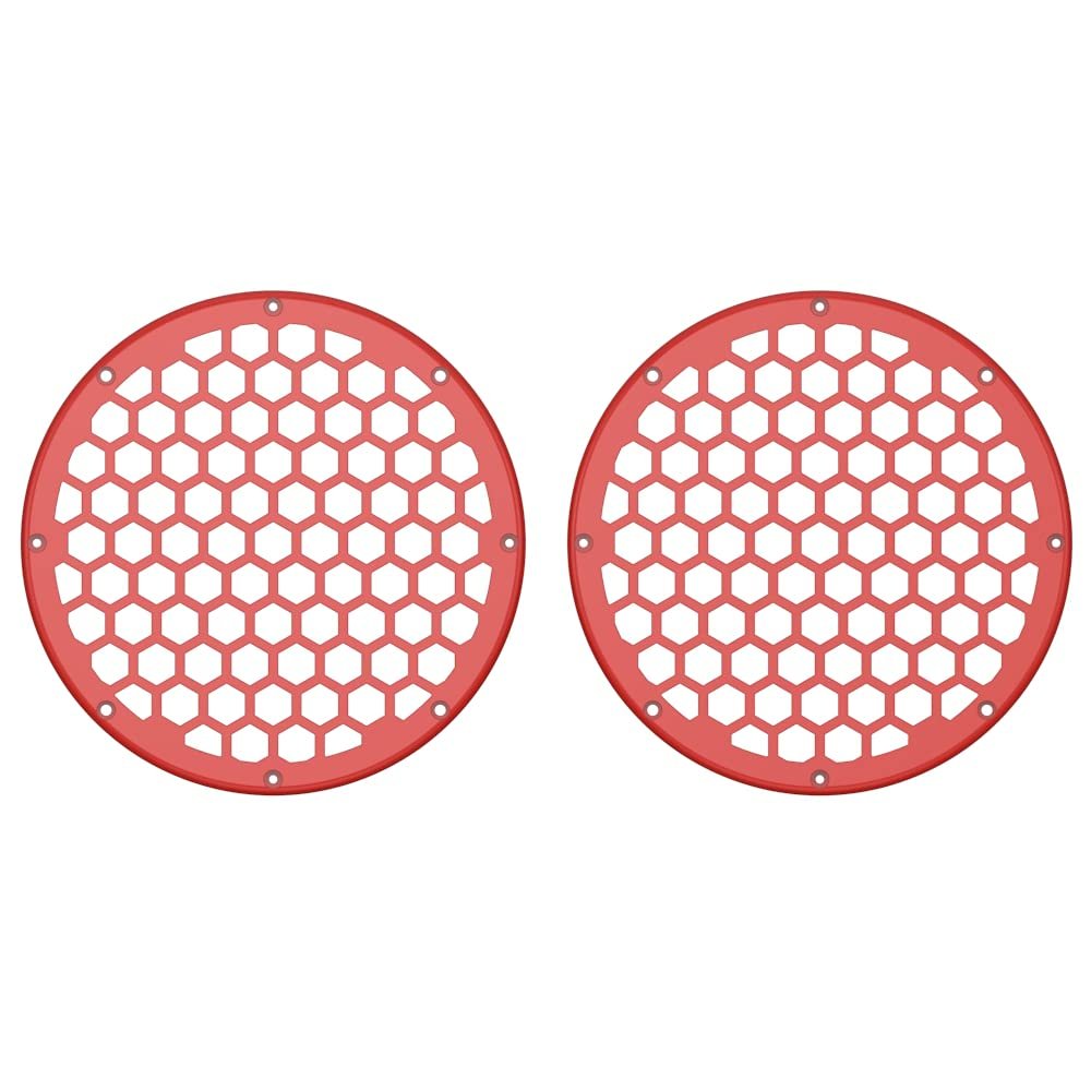 Advanblack x XBS Color Matched 2PCS Covers HEX 8'' Speaker Grills Fit for Harley Touring Saddlebag Lids Tour Trunk Pack Lid with 8 inch Speakers (Performance Orange)