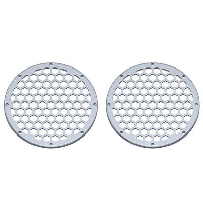 Advanblack x XBS Color Matched 2PCS Covers HEX 8'' Speaker Grills Fit for Harley Touring Saddlebag Lids Tour Trunk Pack Lid with 8 inch Speakers (Brilliant Silver)