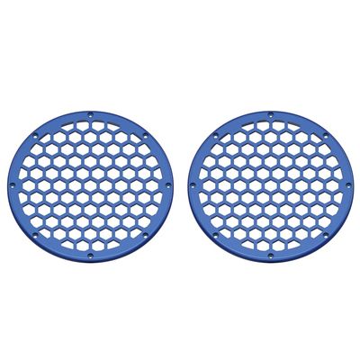Advanblack x XBS Color Matched 2PCS Covers HEX 8'' Speaker Grills Fit for Harley Touring Saddlebag Lids Tour Trunk Pack Lid with 8 inch Speakers (Blue Max)