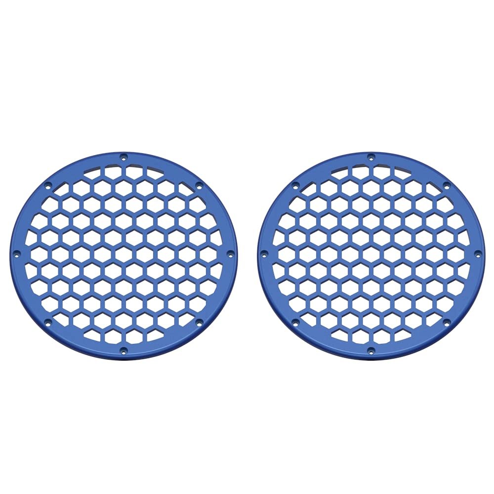Advanblack x XBS Color Matched 2PCS Covers HEX 8'' Speaker Grills Fit for Harley Touring Saddlebag Lids Tour Trunk Pack Lid with 8 inch Speakers (Blue Max)