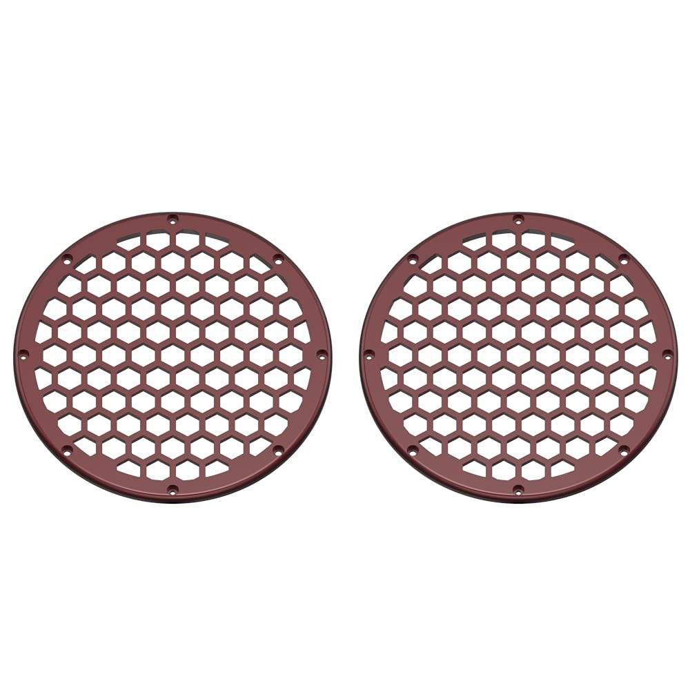 Advanblack x XBS (Mysterious Red Sunglo) 2PCS Covers HEX 8'' Speaker Grills Fit for Harley Touring Saddlebag Lids Tour Trunk Pack Lid with 8 inch Speakers