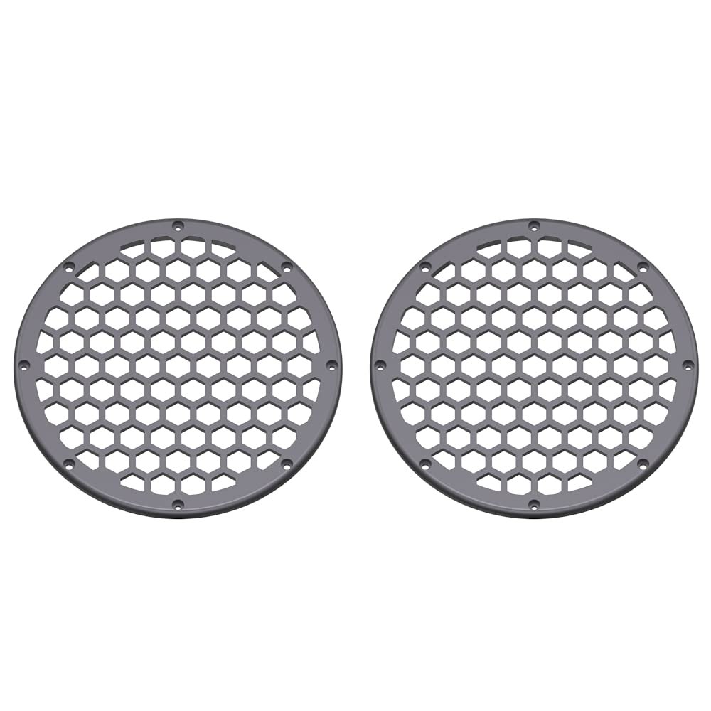 Advanblack x XBS Color Matched 2PCS Covers HEX 8'' Speaker Grills Fit for Harley Touring Saddlebag Lids Tour Trunk Pack Lid with 8 inch Speakers (Smoke Gray)