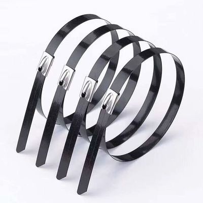 FIDALIKA 25pcs Stainless Steel Cable Ties Locking, Metal Zip-Exhaust Wrap Coated Multi-Purpose Tie 4.6x100/150/200/260/300/350/400 to 700mm (Size : 4.6350mm)