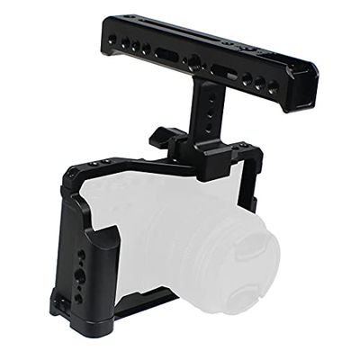 BGNing Aluminum Camera Cage Compatible with Fujifilm X-E4 Form-Fitting Border Frame w/Cold Shoe Arri Mount Handgrip Wristband Light Monitor Holder (Combo D)