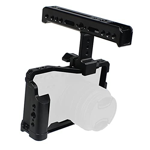BGNing Aluminum Camera Cage Compatible with Fujifilm X-E4 Form-Fitting Border Frame w/Cold Shoe Arri Mount Handgrip Wristband Light Monitor Holder (Combo D)
