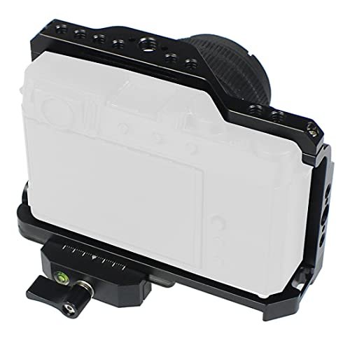 BGNing Aluminum Camera Cage Compatible with Fujifilm X-E4 Form-Fitting Border Frame w/Cold Shoe Arri Mount Handgrip Wristband Light Monitor Holder (Combo E)