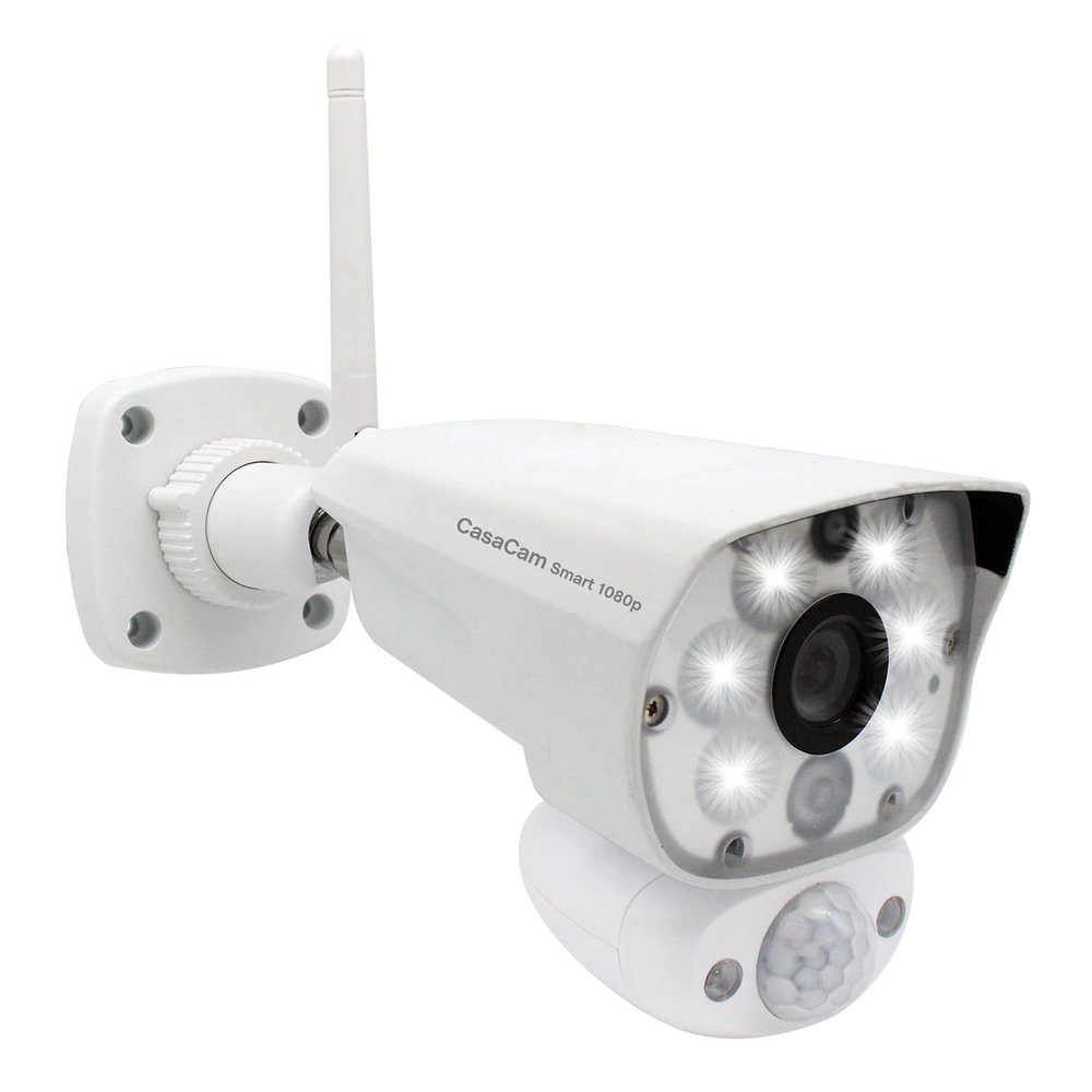 CasaCam Wireless Outdoor Security Camera with Floodlight | 1080p WiFi Camera | No Monthly Fee Reuqired | 24/7 Recording, Two-Way Audio, Deterrent Siren, Weatherproof, WL100