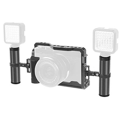 BGNing Aluminum Camera Cage Compatible with Fujifilm X-E4 Form-Fitting Border Frame w/Cold Shoe Arri Mount Handgrip Wristband Light Monitor Holder (Combo A)