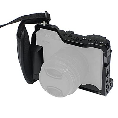 BGNing Aluminum Camera Cage Compatible with Fujifilm X-E4 Form-Fitting Border Frame w/Cold Shoe Arri Mount Handgrip Wristband Light Monitor Holder (Combo F)