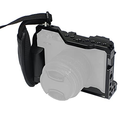 BGNing Aluminum Camera Cage Compatible with Fujifilm X-E4 Form-Fitting Border Frame w/Cold Shoe Arri Mount Handgrip Wristband Light Monitor Holder (Combo F)