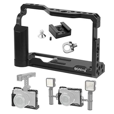 BGNing Aluminum Camera Cage Compatible with Fujifilm X-E4 Form-Fitting Border Frame w/Cold Shoe Arri Mount Handgrip Wristband Light Monitor Holder (Cage)