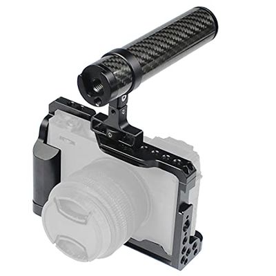 BGNing Aluminum Camera Cage Compatible with Fujifilm X-E4 Form-Fitting Border Frame w/Cold Shoe Arri Mount Handgrip Wristband Light Monitor Holder (Combo B)