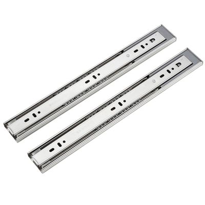 2PCS Drawer Slides, Soft-Closed Stainless Steel with Buffer Damping Ball Bearings, Rebound, Three-fold Full Extension Slides, Side-Mounted Kitchen Drawer Wardrobe Slides 1 Pair/White / 354.5