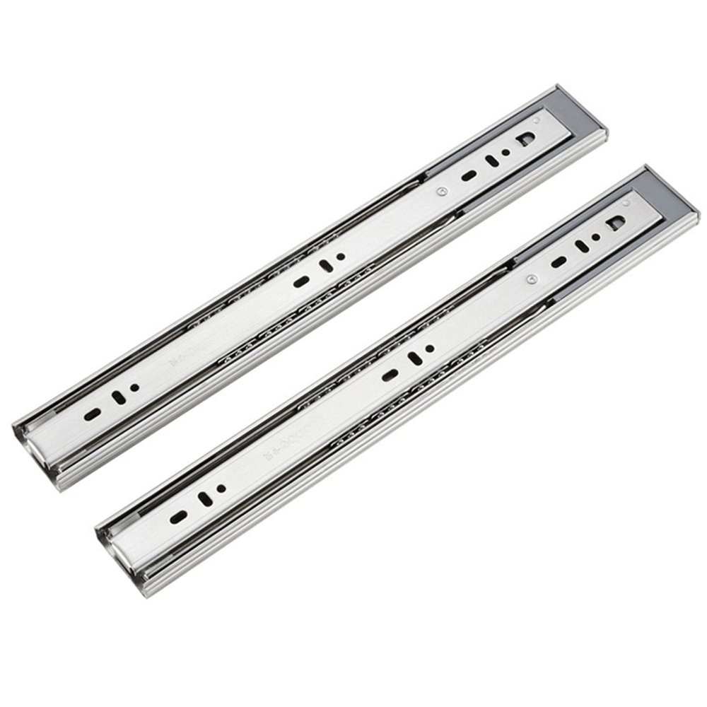 2PCS Drawer Slides, Soft-Closed Stainless Steel with Buffer Damping Ball Bearings, Rebound, Three-fold Full Extension Slides, Side-Mounted Kitchen Drawer Wardrobe Slides 1 Pair/White / 354.5