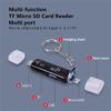 (2 Pieces) USB Type C Micro USB Hub OTG Adapter 3.0 Type-c Multi-Function TF Micro SD Card Reader Converter with Metal Hanging Chain (White) view 2