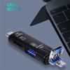 (2 Pieces) USB Type C Micro USB Hub OTG Adapter 3.0 Type-c Multi-Function TF Micro SD Card Reader Converter with Metal Hanging Chain (White) view 3