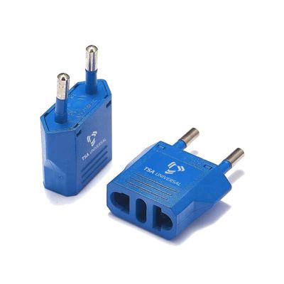 United States to Finland Travel Power Adapter to Connect North American Electrical Plugs to Finnish Outlets for Cell Phones, Tablets, eReaders, and More (2-Pack, Blue)