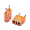 United States to Portugal Travel Power Adapter to Connect North American Electrical Plugs to Portuguese Outlets for Cell Phones, Tablets, eReaders, and More (2-Pack, Orange) view 1