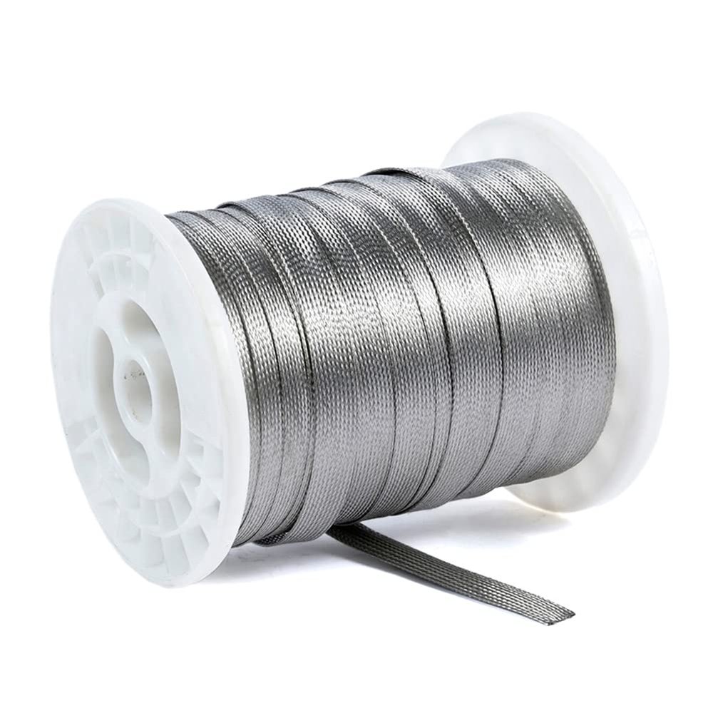 Tong Gu 5 Yard 304 Stainless Steel Wire Cable Braided Sleeve Shielding Metal Sheath Expandable (5/7 inch(18 mm))