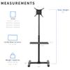 VIVO TV Floor Stand for 13 to 50 inch Flat Panel LED LCD Plasma Screens, Portable Display Height Adjustable Mount with Storage Shelf, 50 inch Tall, Black, STAND-TV07-S view 2