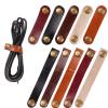 20 Pack Leather Cable Straps Cord Organizers Leather Cable Ties Cord Snap On Cable Holders Keepers For Travel, USB Charging Cable Management Winder Earphone Wrap, Gifts for Women Men view 1
