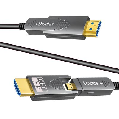 75ft 4K HDMI Cable, Fiber Optic HDMI Cable, Micro HDMI to HDMI, Detachable Type A+Type D,18Gbps Ultra Speed, 4K 60Hz,Slim Flexible, Long Extended HMDI Cable, DVI to HDMI