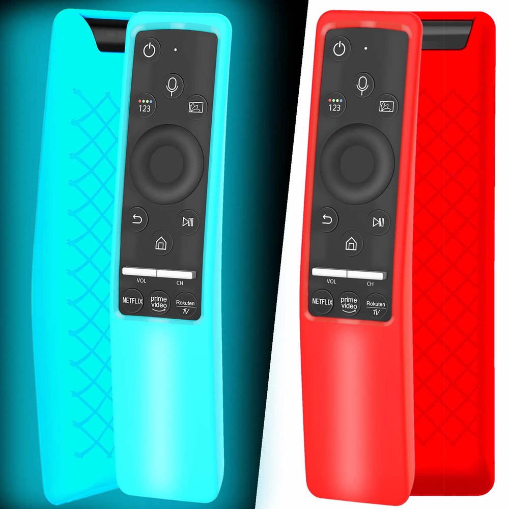 2 Pack Remote Case Glow in The Dark Compatible with Samsung Smart TV Remote Controller BN59 Series, Silicone Cover Protector Shockproof Anti-Slip Remote Skin Sleeve