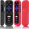2 Pack Remote Case Battery Cover for TCL Roku Smart TV Steaming Stick Remote, Silicone Protective Controller Universal Sleeve Skin Black and Red view 1