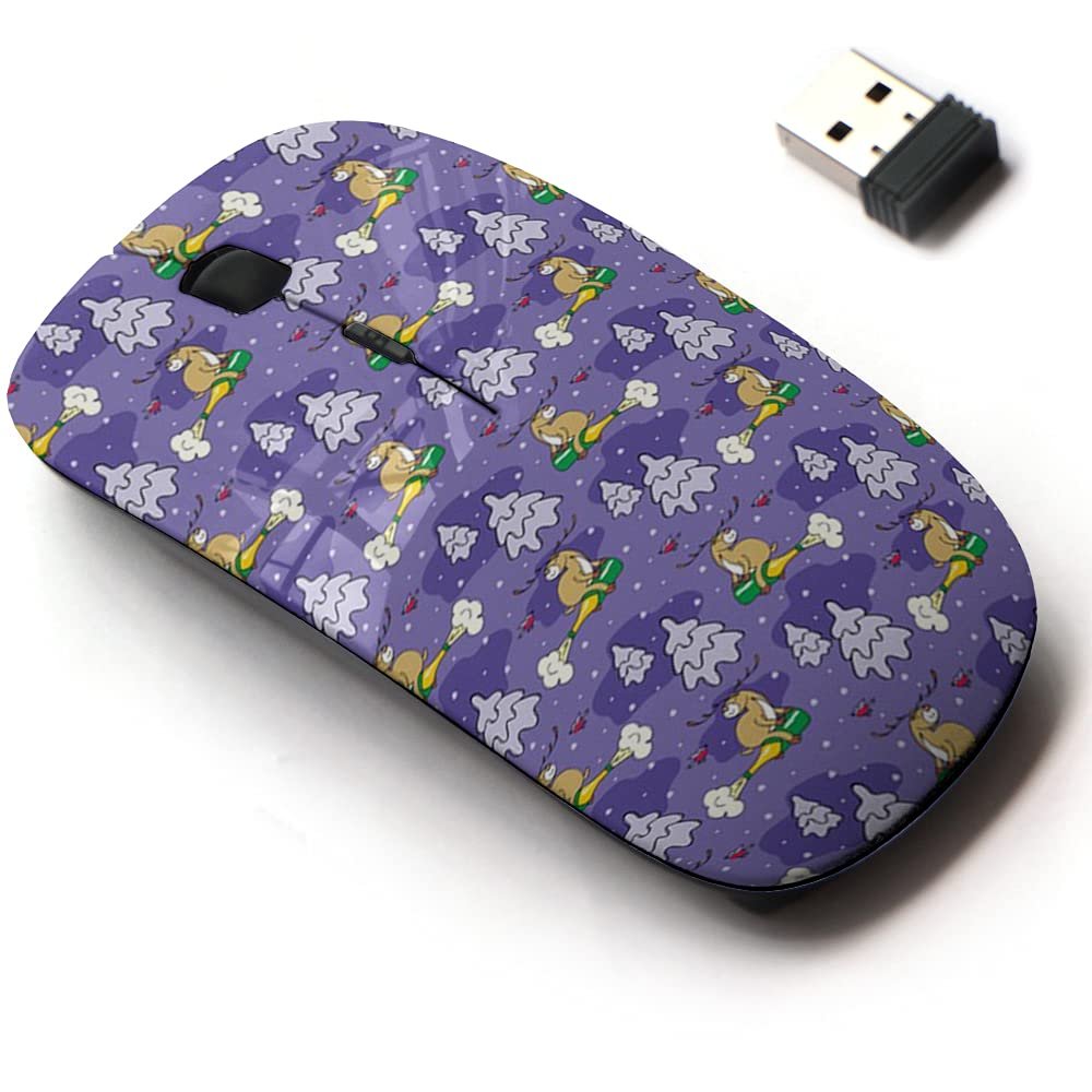 2.4G Wireless Mouse with Cute Pattern Design for All Laptops and Desktops with Nano Receiver - Baby Colorful Image