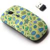2.4G Wireless Mouse with Cute Pattern Design for All Laptops and Desktops with Nano Receiver - Cute Floral Yellow view 1