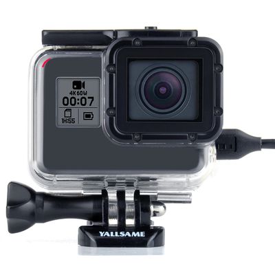 YALLSAME Protective Case for GoPro 7 6 5 Skeleton Housing Case with Accessible Back Door & Charging Hole Accessories for GoPro Hero 7 6 5 Black Hero 2018