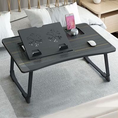 HGTRH Over Bed Tray Table for Eating and Laptops, Laptop Bed Desk Portable Foldable Laptop Tray Table Multi-Function Table with Storage Drawer for Eating Working Writing Movie